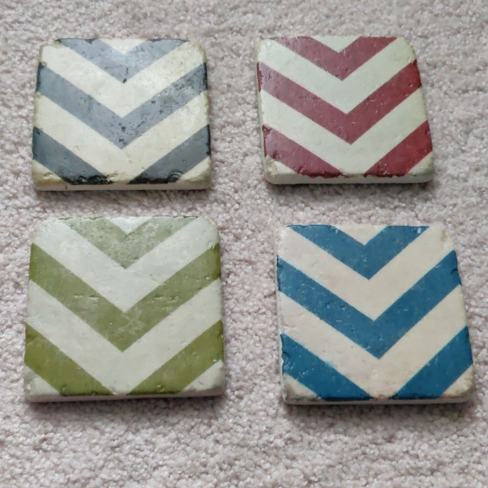 Set Of 4 Chevron Coasters *EUC*